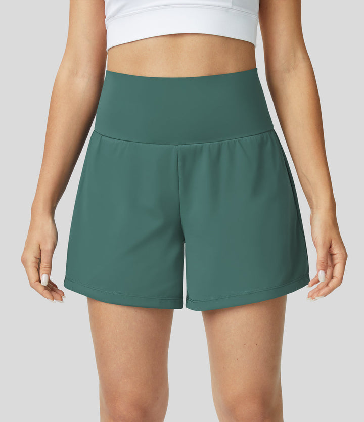 Breathable & Quick-drying High-Waist Fitness Shorts for Women – Mirabella-Green-S-The Livary
