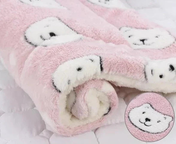 Warm Cat Blanket - SnuggleSoft-Pink & Bear-S-The Livary