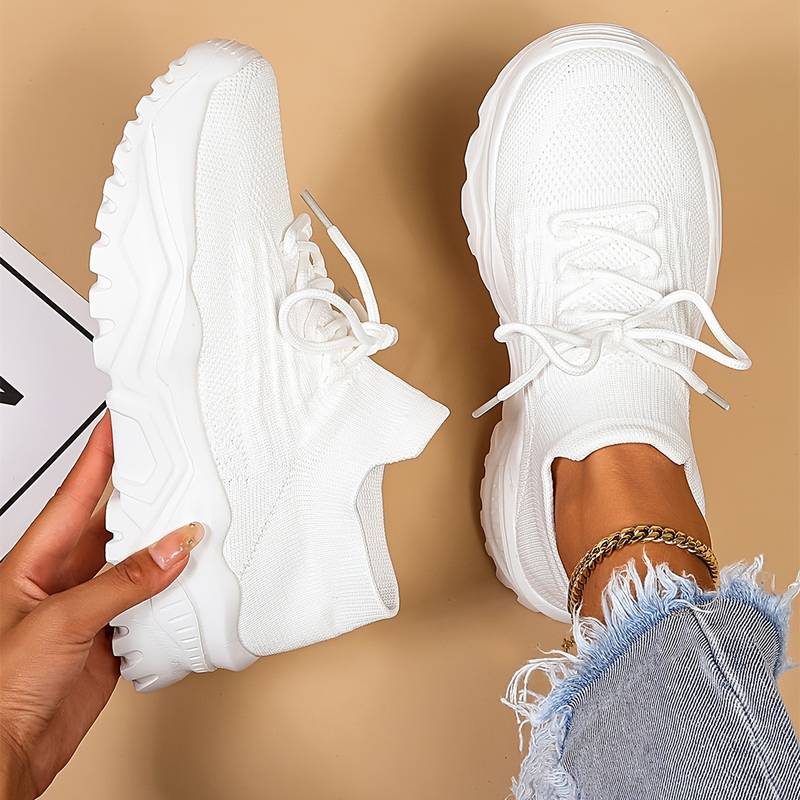 Stylish Orthopaedic Women's Sneakers - Elena-White-2.5-The Livary