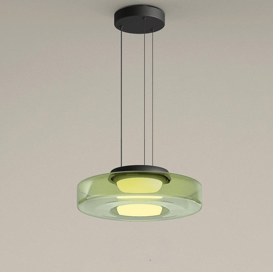 Modern Glass Pendant Light in Bauhaus Style - AuroraSphere-Green-1 Level-D 9.84 x H 4.33 inches-The Livary