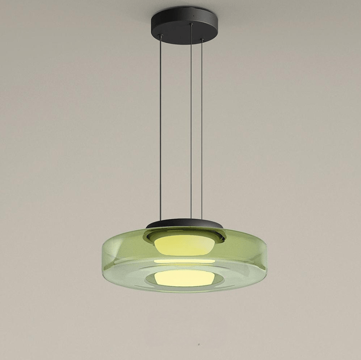 Modern Glass Pendant Light in Bauhaus Style - AuroraSphere-Green-1 Level-D 9.84 x H 4.33 inches-The Livary