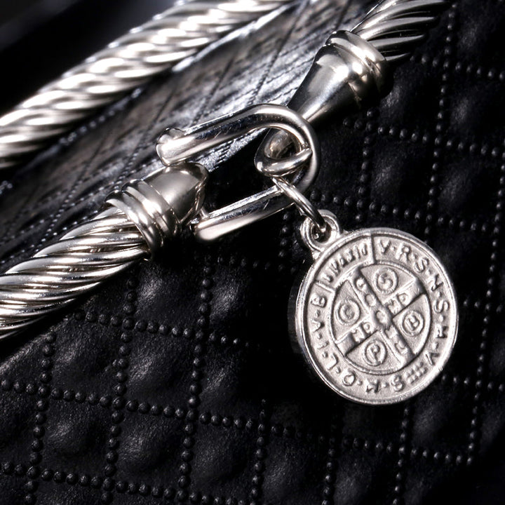 Saint Benedict Charm Bracelet - Benedetta-Silver-The Livary