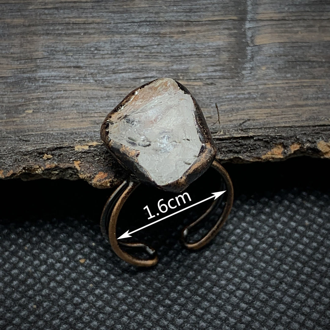 Natural Raw Birthstone Ring - Selina-January & Pomegranate-The Livary