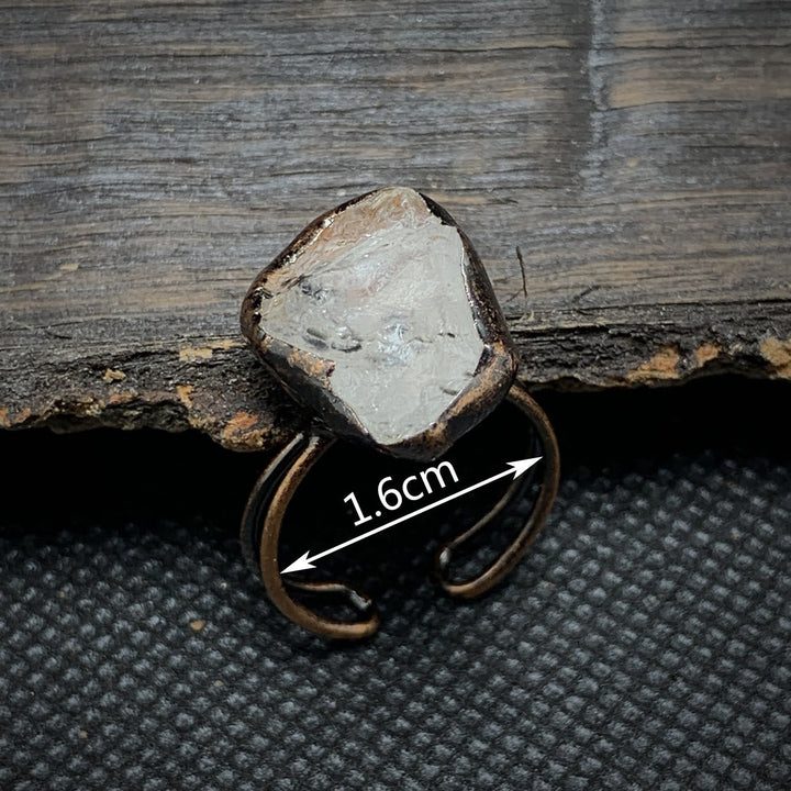 Natural Raw Birthstone Ring - Selina-January & Pomegranate-The Livary