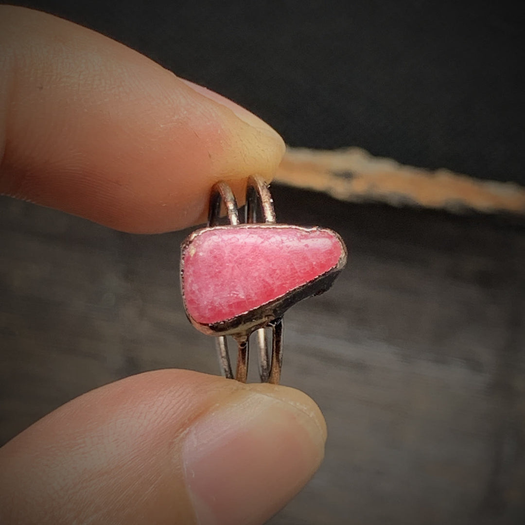 Natural Raw Birthstone Ring - Selina-January & Pomegranate-The Livary