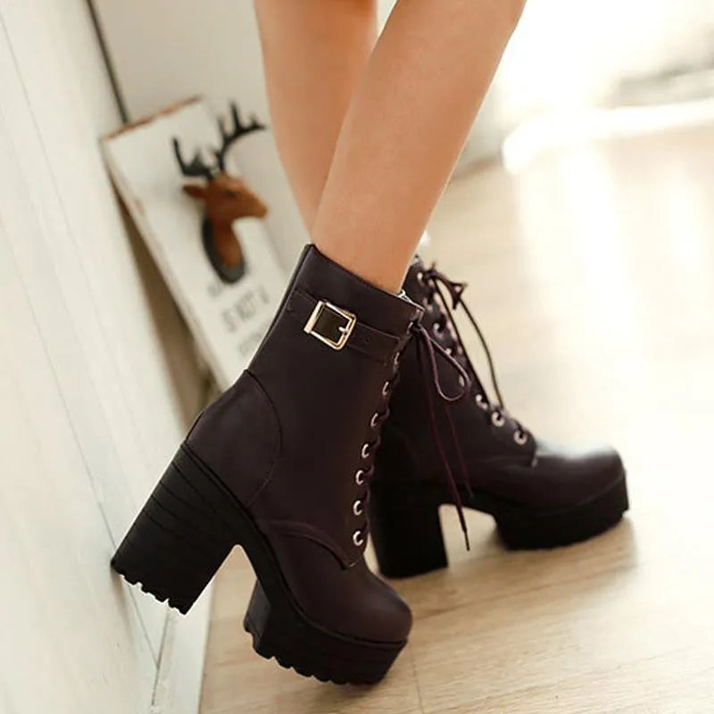 Cool Lace-up Shoes with Buckle and Profile Sole - Luna-Brown-2.5-The Livary