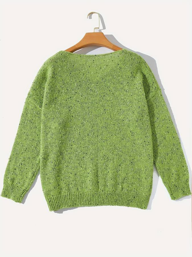 Loose-knit sweater made of multicoloured wool - Lilac-Green-XS-The Livary