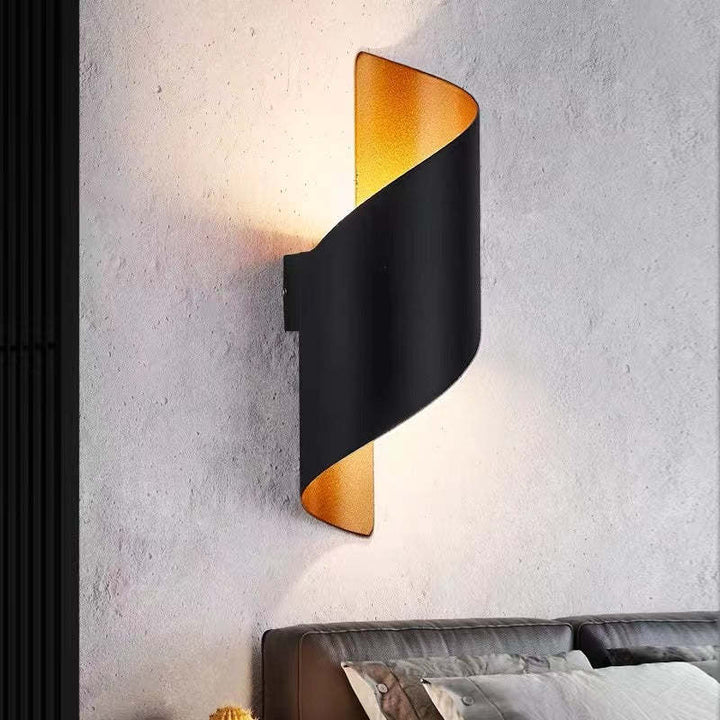 Modern Spiral LED Wall Light - TwistLight-Small-Black & Gold-The Livary