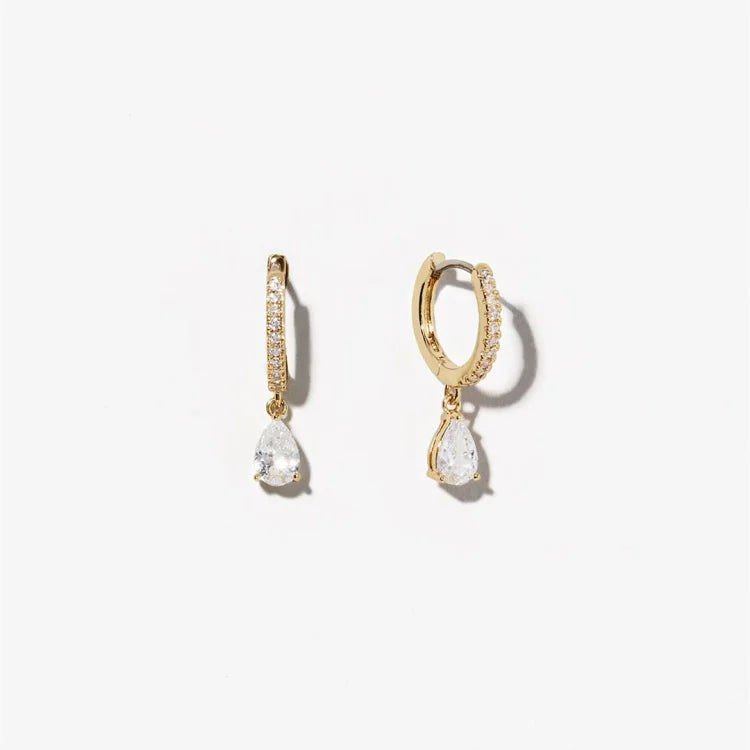 Handmade 14K Gold-Plated Zirconia Earrings - Valerie-The Livary