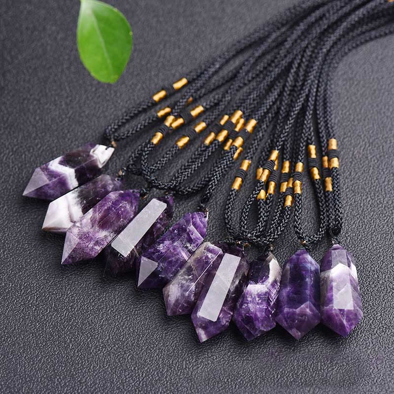 Natural Crystal Amethyst Healing Necklace - Lyra-Amethyst-The Livary