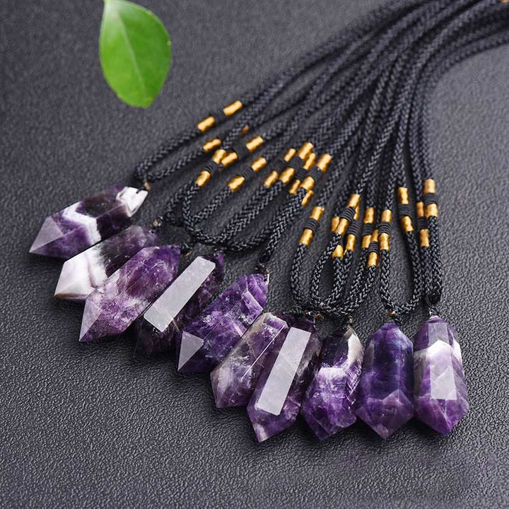 Natural Crystal Amethyst Healing Necklace - Lyra-Amethyst-The Livary