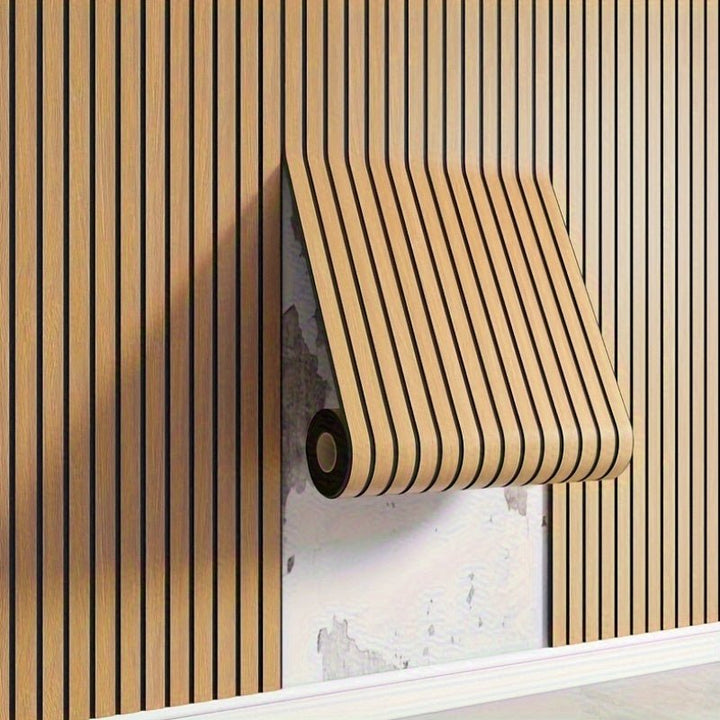 3D Self-adhesive Wall Panels with Realistic Wood Appearance - Wallvera-Light brown-1 roll-The Livary