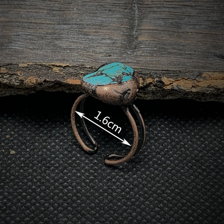 Natural Raw Birthstone Ring - Selina-January & Pomegranate-The Livary
