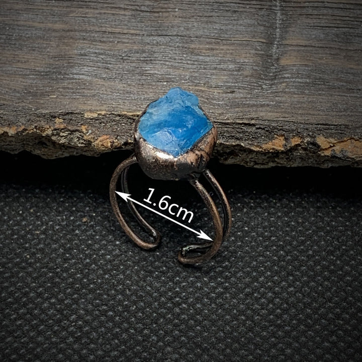 Natural Raw Birthstone Ring - Selina-January & Pomegranate-The Livary