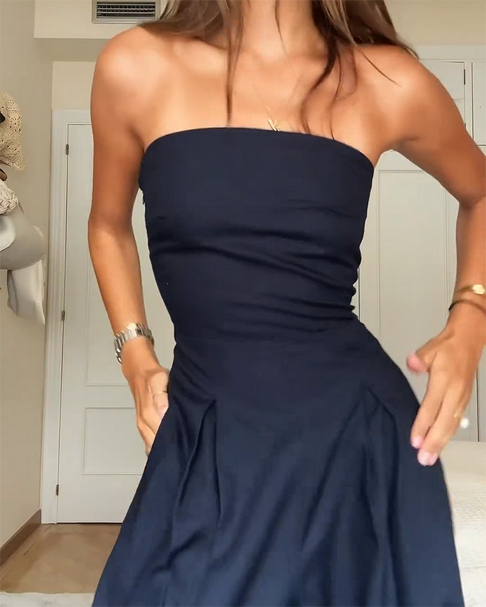 Strapless & Stylish Women's Jumpsuit for Every Occasion – Elina-Navy blue-XS-The Livary