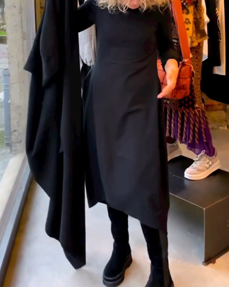 Classic Black Midi Dress - Sofia-S-The Livary