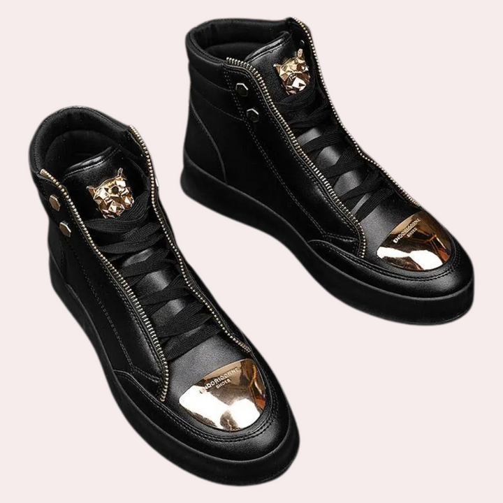 Fashionable High Sneakers for Men - Rafael-Black-6-The Livary
