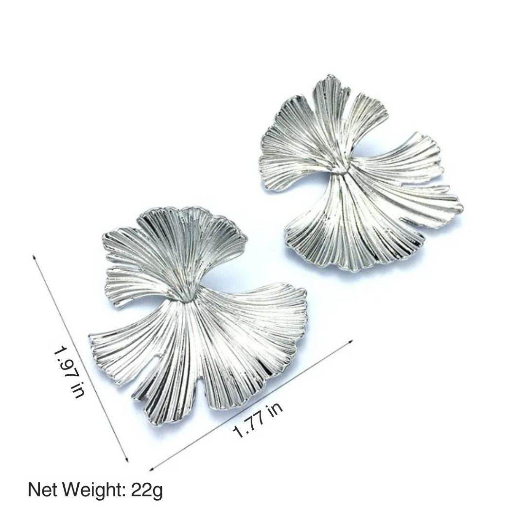 Flower Earrings in Gold and Silver - Liora-Silver-The Livary