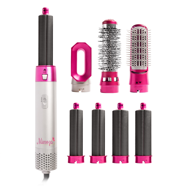 7-in-1 Hair Dryer Brush & Airstyler – Lyra-Pink-No storage case - only basic set-The Livary