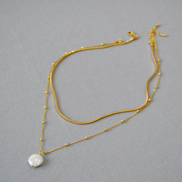 Stylish Baroque Pearl Necklace - Isaline-The Livary