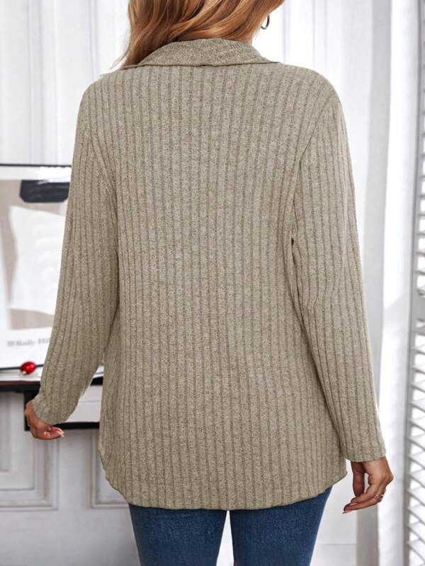 Basic Effortless Top with Long Sleeves - Liora-S-The Livary