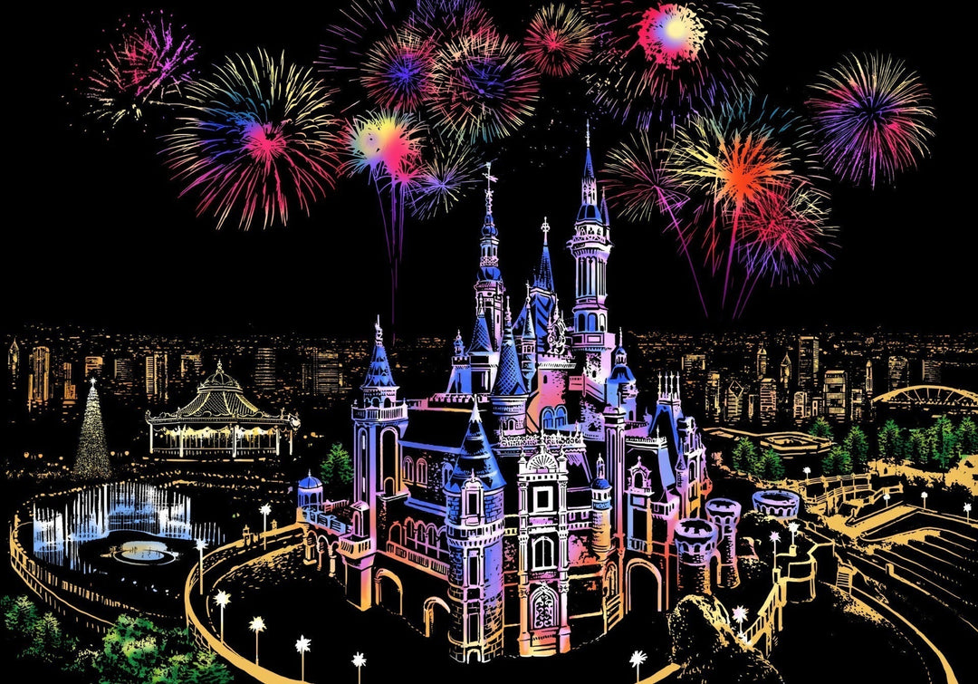 5D Scratch Art Plate – ColorPeek-Dream Castle-The Livary