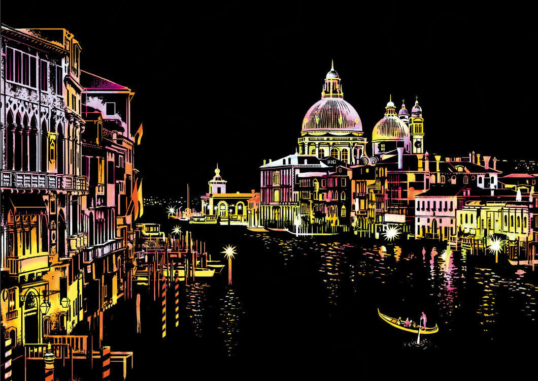 5D Scratch Art Plate – ColorPeek-Venice-The Livary