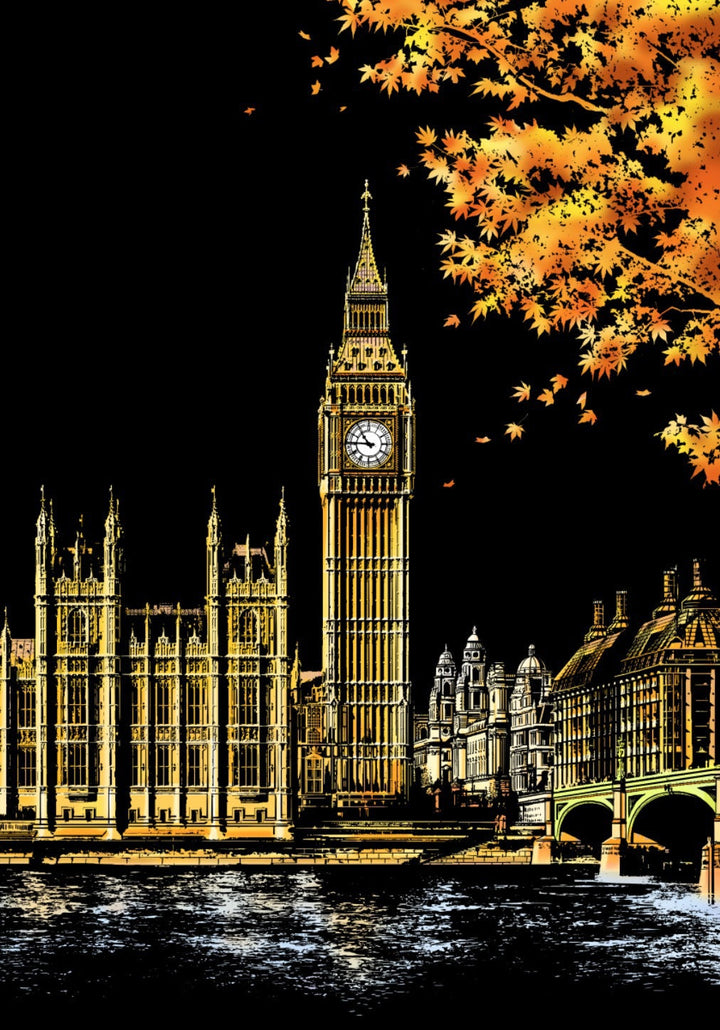 5D Scratch Art Plate – ColorPeek-Big Ben-The Livary
