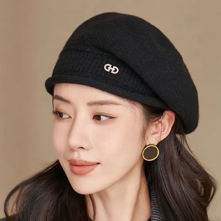 Casual Wool Ladies Beret - Diana-Black-The Livary