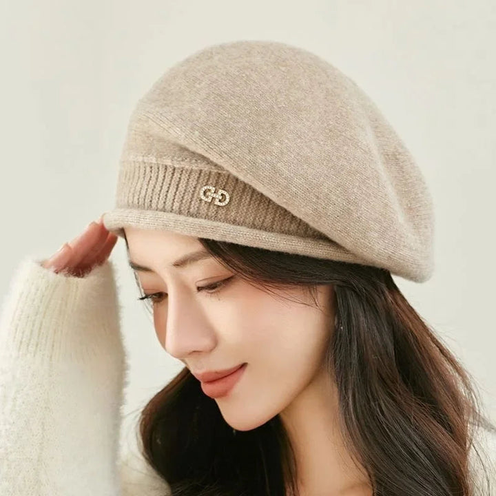 Casual Wool Ladies Beret - Diana-Khaki-The Livary