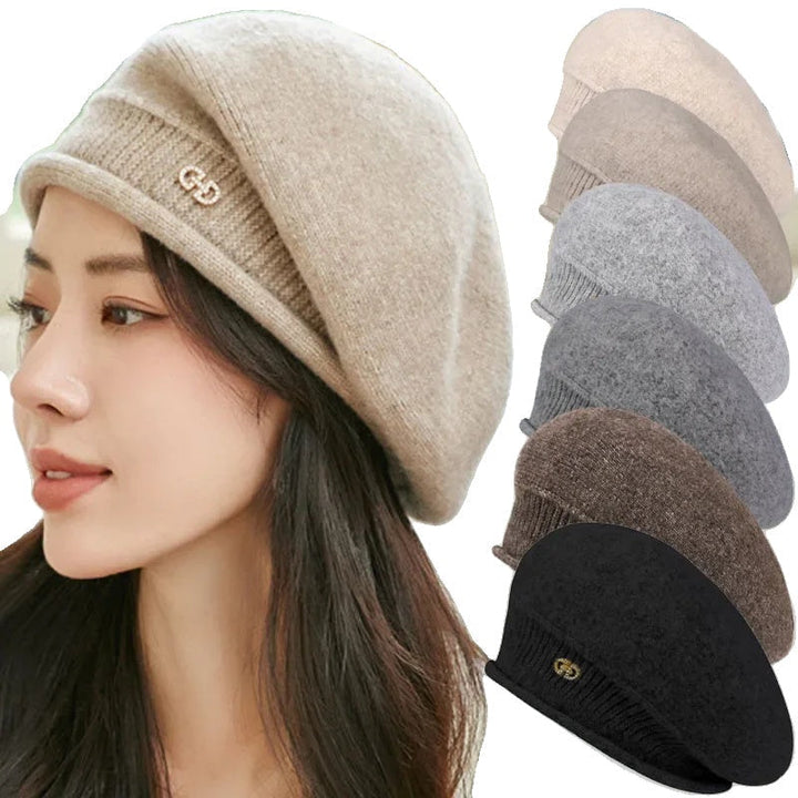 Casual Wool Ladies Beret - Diana-Light grey-The Livary