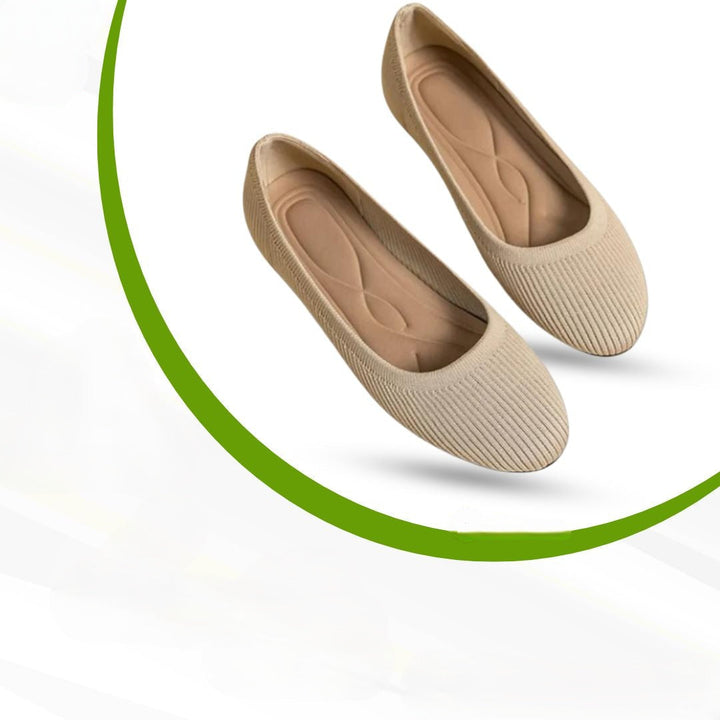 Orthopaedic Comfort Ballerinas – Melina-Beige-3.5-The Livary