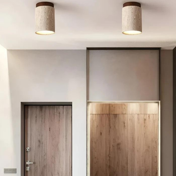 Trendy Round Japanese Style Ceiling Lamp - ZenLight-Brown-Warm light (3000K)-The Livary