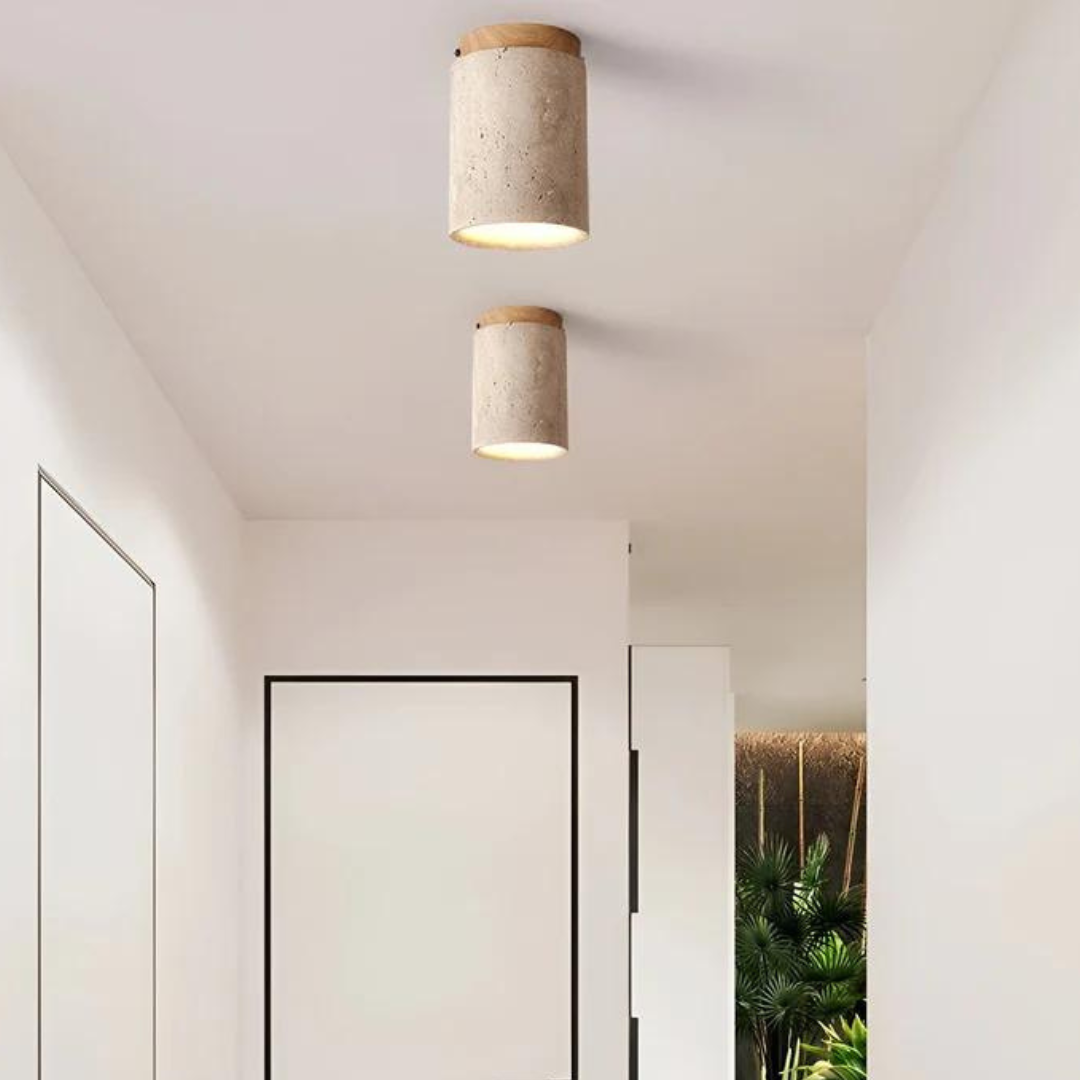 Trendy Round Japanese Style Ceiling Lamp - ZenLight-Brown-Warm light (3000K)-The Livary