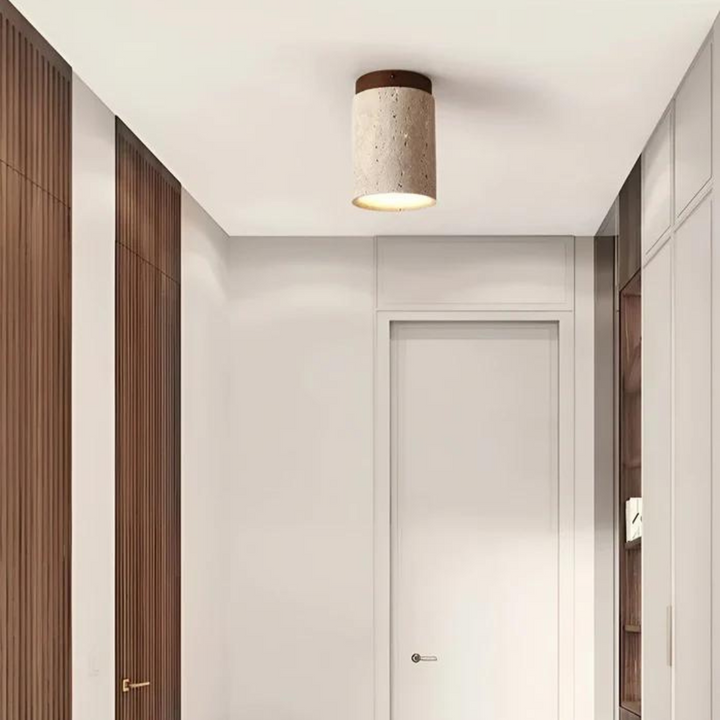 Trendy Round Japanese Style Ceiling Lamp - ZenLight-Brown-Warm light (3000K)-The Livary