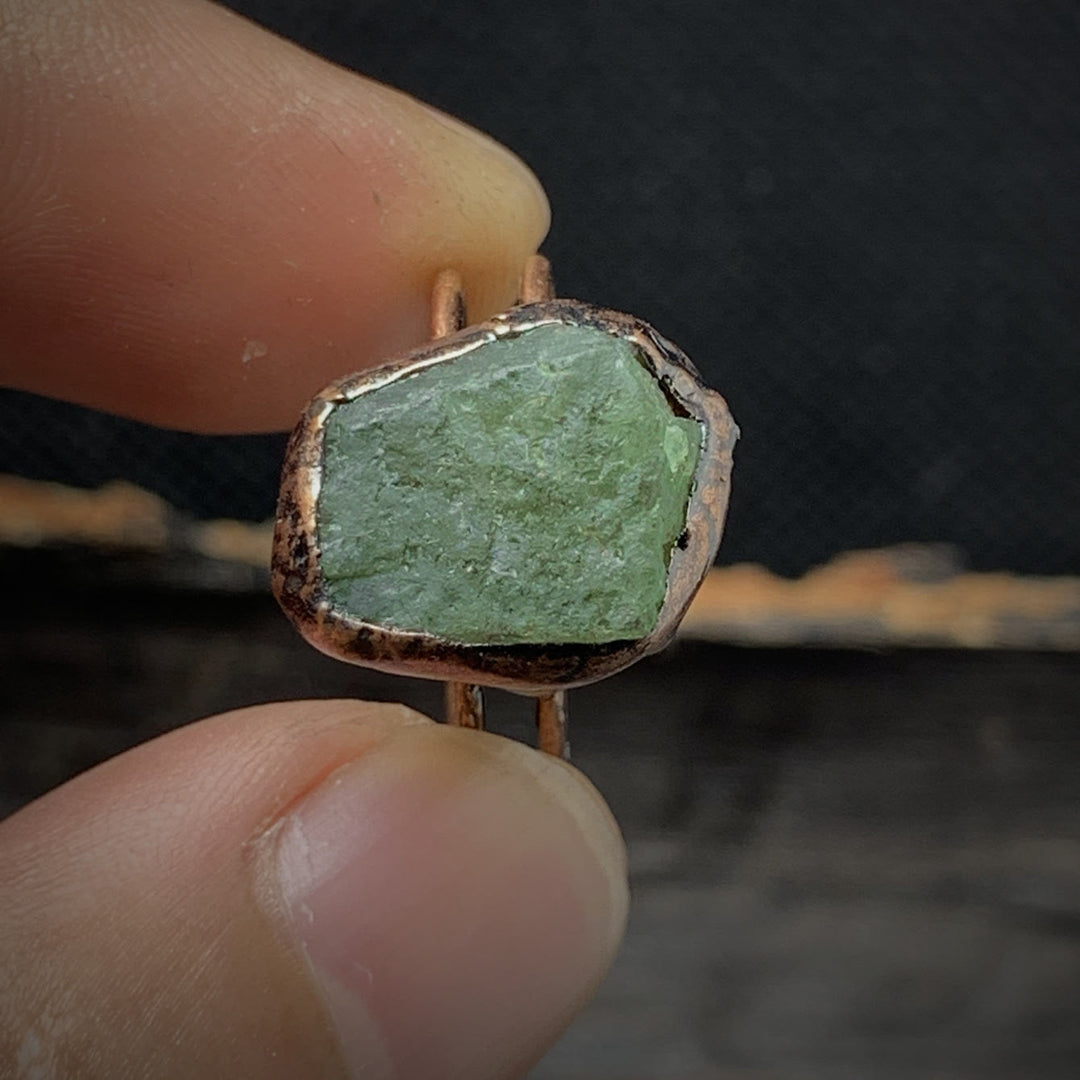 Natural Raw Birthstone Ring - Selina-January & Pomegranate-The Livary