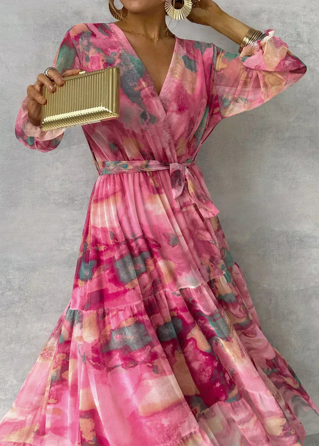 Floral Wrap Maxi Dress – Viviana-S-The Livary