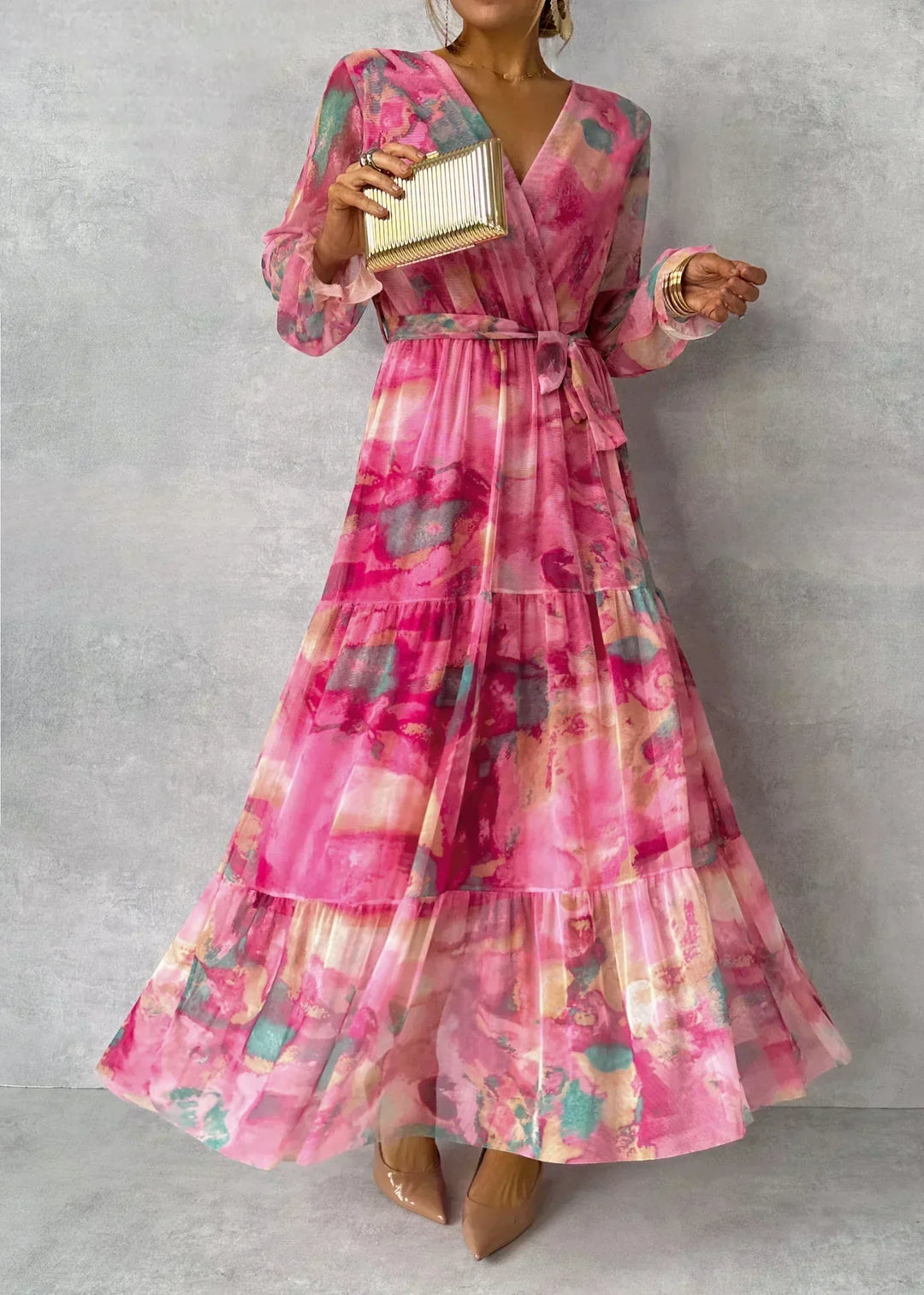 Floral Wrap Maxi Dress – Viviana-S-The Livary