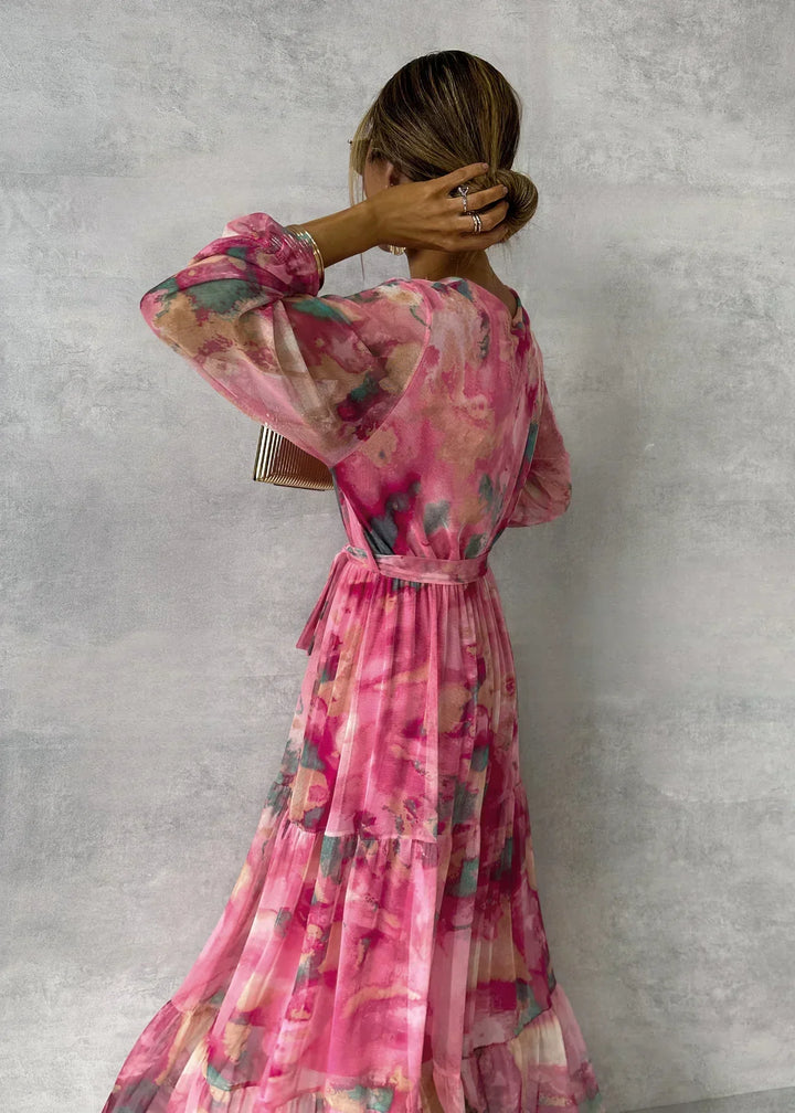 Floral Wrap Maxi Dress – Viviana-S-The Livary