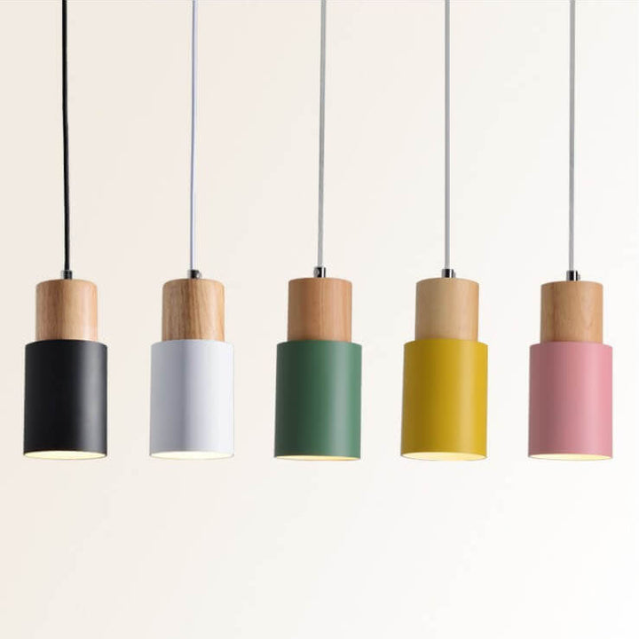 Minimalist LED Cylinder Pendant Lamp - NordicGlow-Pink-The Livary
