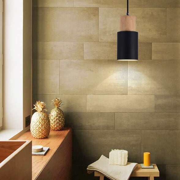 Minimalist LED Cylinder Pendant Lamp - NordicGlow-White-The Livary