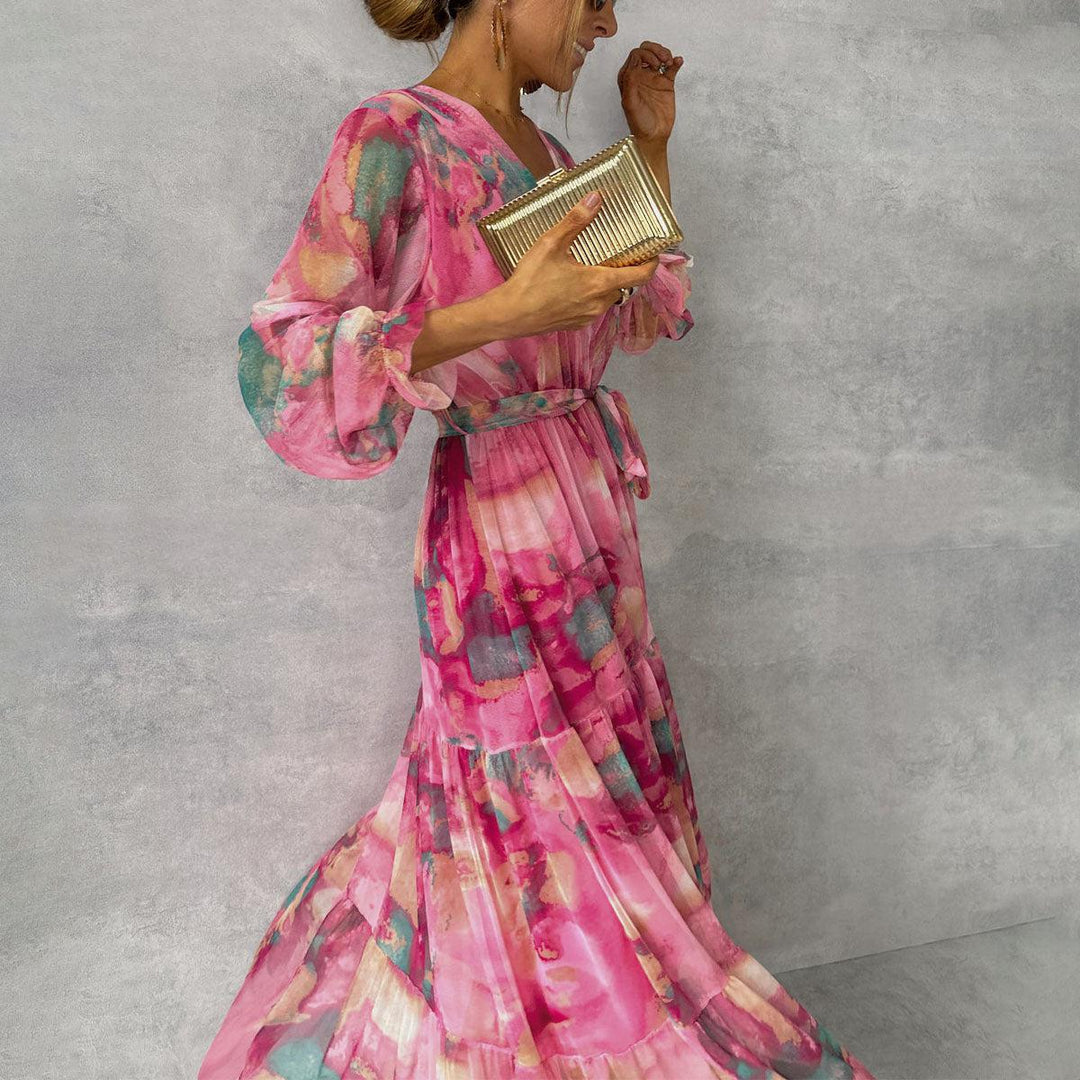 Floral Wrap Maxi Dress – Viviana-S-The Livary