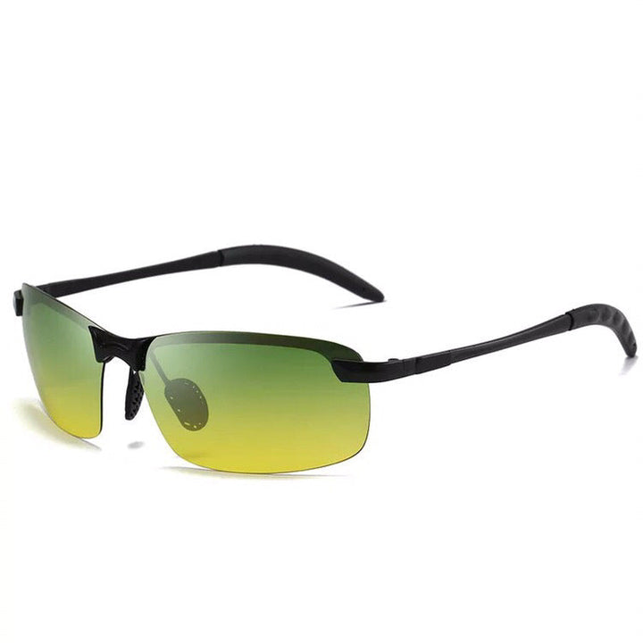 Stylish self-tinting polarised glasses for day & night – Nils-Black-Green-Yellow-The Livary