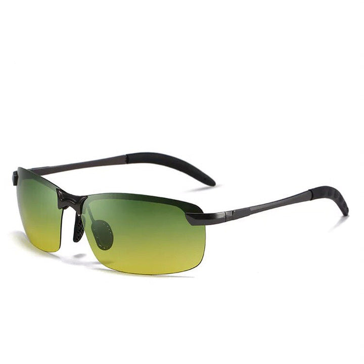 Stylish self-tinting polarised glasses for day & night – Nils-Dark grey-Green-Yellow-The Livary