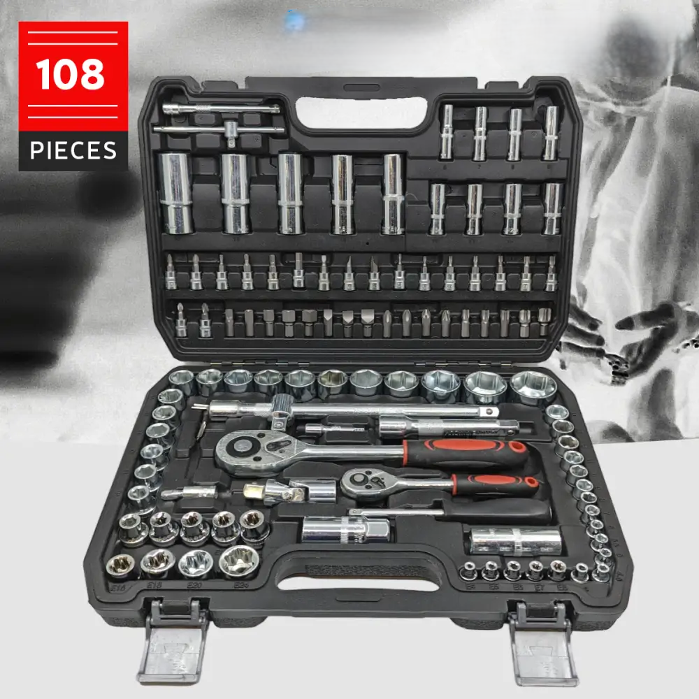 108-piece Chrome-Vanadium Socket Set – TorqueMaster-The Livary