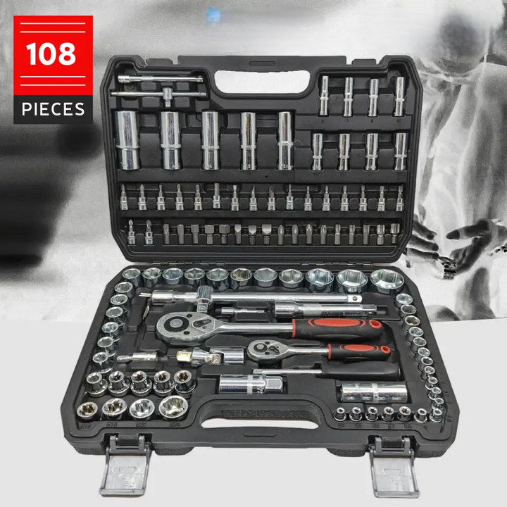 108-piece Chrome-Vanadium Socket Set – TorqueMaster-The Livary