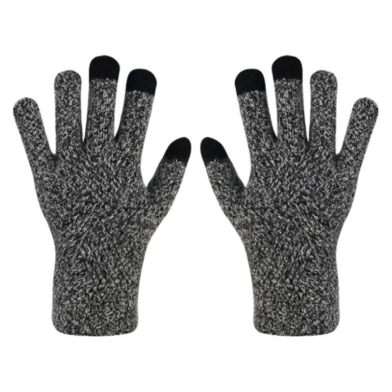 Comfy Knitted Women's Gloves - Isabelle-Black-Grey-The Livary