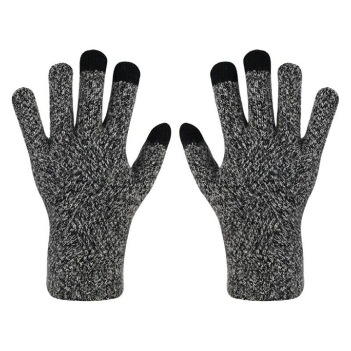 Comfy Knitted Women's Gloves - Isabelle-Black-Grey-The Livary