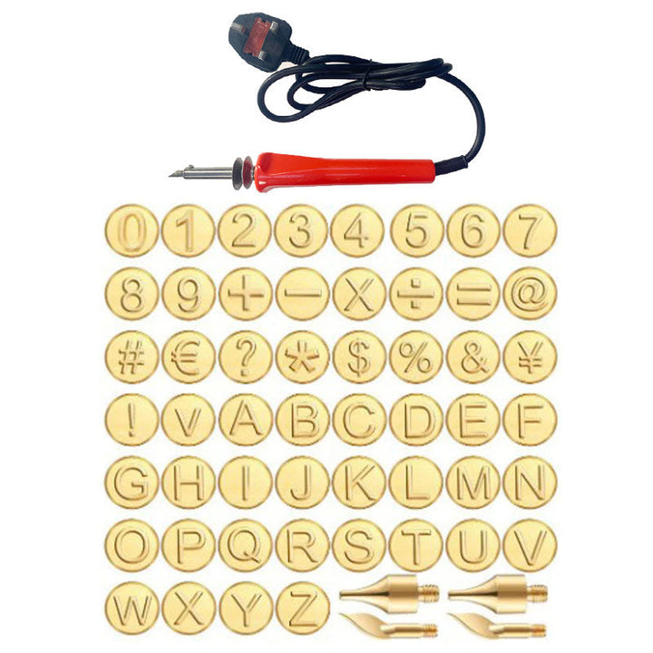 DIY Burner Engraving Kit – AlphaCraft-Brand pen + 56 Letters and Numbers Brand pen + 28 Letters (including attachments)-The Livary