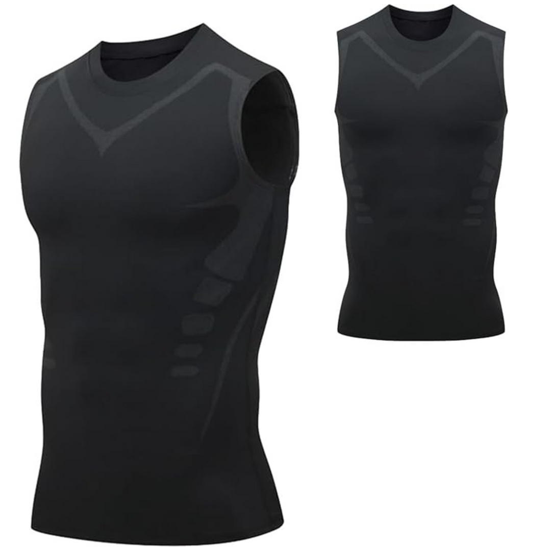 Corrective Dress Shirt – CoreForm Bodyshape-Black-S (50-70kg)-The Livary
